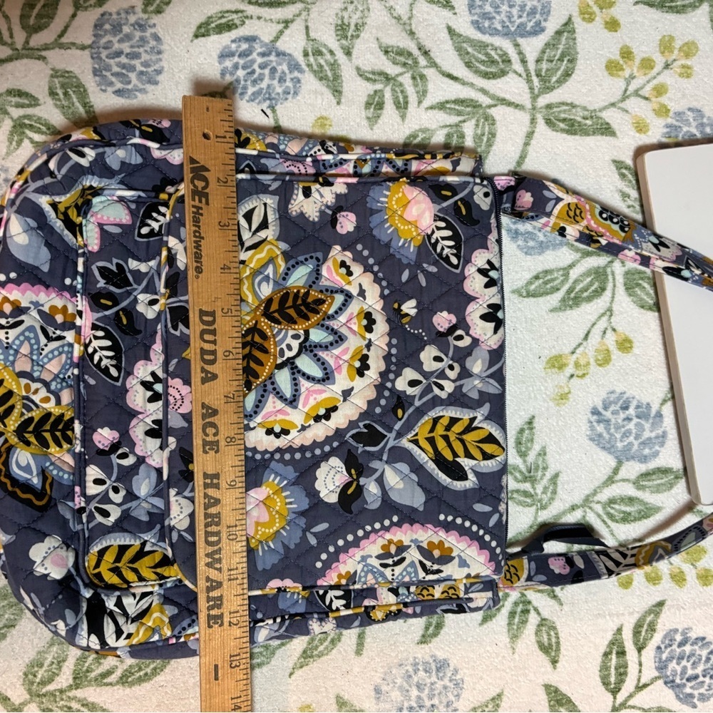 Vera Bradley Bohemian Blue and Yellow Crossbody Bag with Paisley Print - Picture 9 of 10